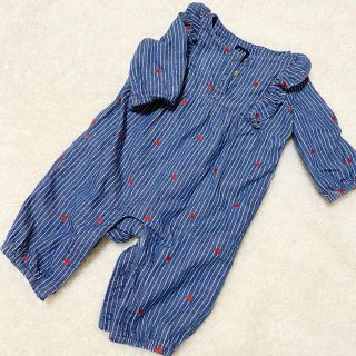 ベビーギャップ(babyGAP)のbabygap デニムロンパース　0-3month(ロンパース)