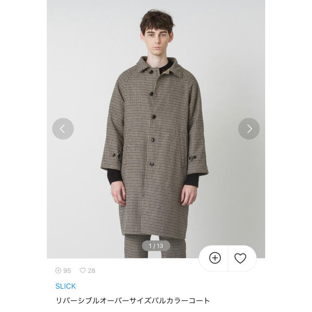 ステンカラーコートリバーシブル ステンカラーコート  slick