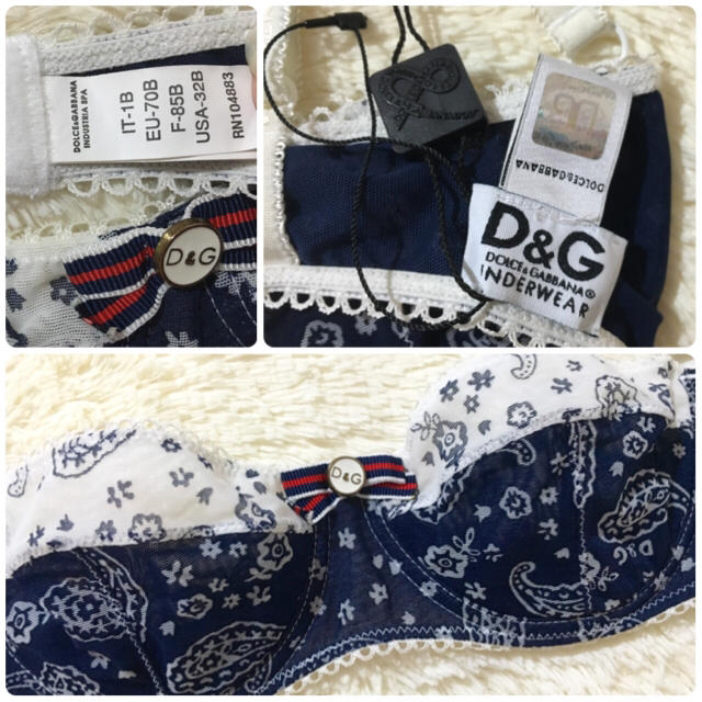 DOLCE&GABBANA(ドルチェアンドガッバーナ)のAlisam様専用♡ 新品D&Gペイズリー柄ブラB70 レディースの下着/アンダーウェア(ブラ)の商品写真