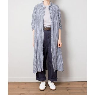 ネストローブ(nest Robe)のYoo 様 専用 ネストローブ　リネンストライプシャツワンピース(シャツ/ブラウス(長袖/七分))