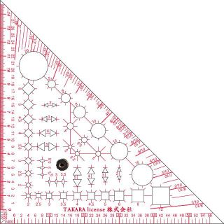 ツマミ付き テンプレート 三角 縮尺 定規 1級 一級 建築士 設計 製図 新品(その他)
