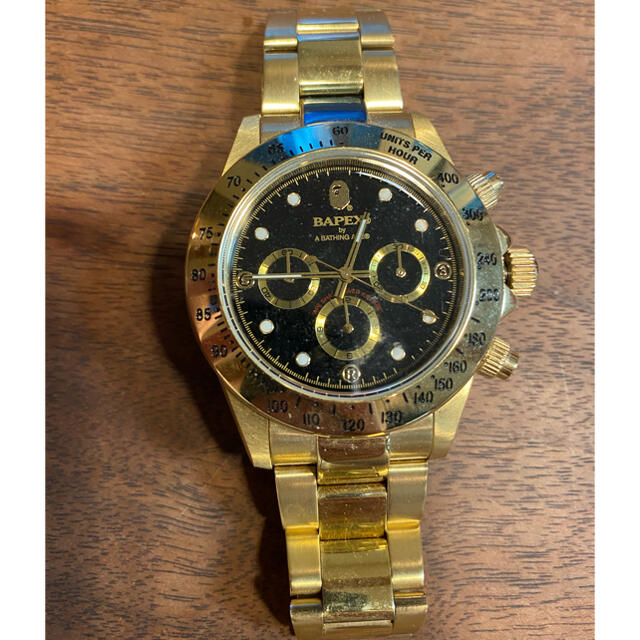 A BATHING APE(アベイシングエイプ)のBAPEX エイプ　TYPE3 デイトナ　黒　超希少 メンズの時計(腕時計(アナログ))の商品写真