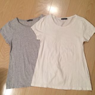 プチバトー(PETIT BATEAU)のプチバトー半袖Tシャツ2枚XS白&グレー(Tシャツ(半袖/袖なし))