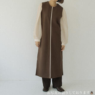 I_am_official ❤︎ leather line vest ❤︎(ロングワンピース/マキシワンピース)