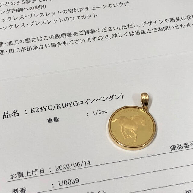 JEWELRY TSUTSUMI(ジュエリーツツミ)のジュエリーツツミ K24YG/K18YG コインペンダント レディースのアクセサリー(その他)の商品写真