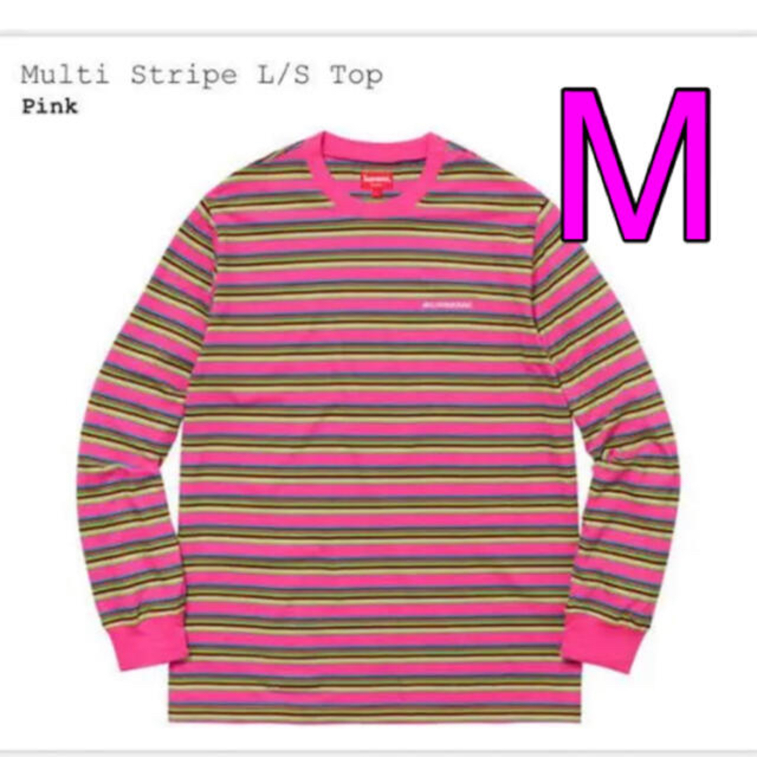 supreme Multi Stripe L/S Top 18ss M ロンT