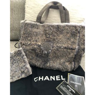 シャネル(CHANEL)の★超特価早い者勝ち★CHANEL シャネル　ラビットファー　バッグ　グレー　(トートバッグ)