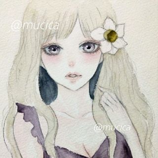 手描きイラスト　ドローイング　オリジナル　水彩画(絵画/タペストリー)