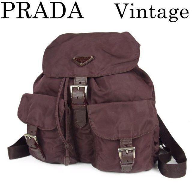 PRADA(プラダ)のrara様専用プラダ ヴィンテージ 巾着式 リュックサック バックパック バッグ レディースのバッグ(リュック/バックパック)の商品写真