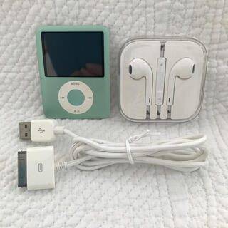 アイポッド(iPod)のiPod nano 8GB イヤホン・充電ケーブル付　グリーン(ポータブルプレーヤー)