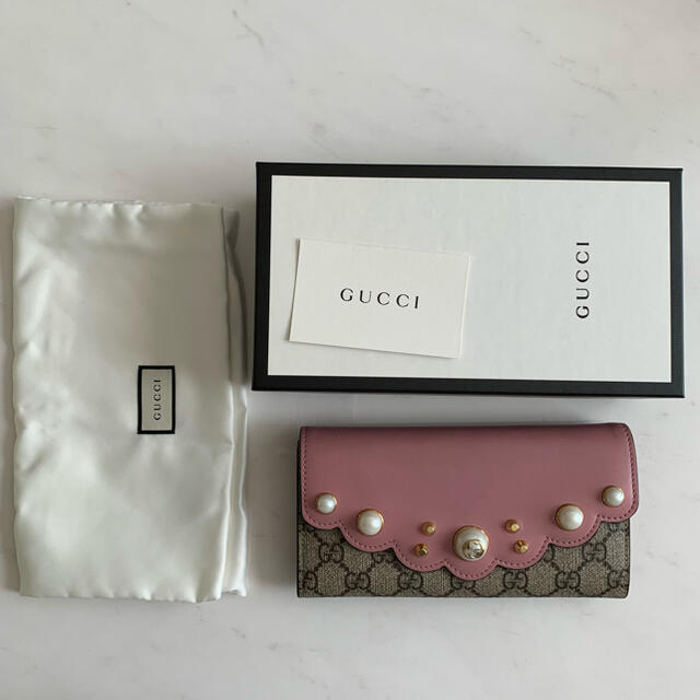 【お買得】 Gucci - GUCCI 長財布 パールデザイン 財布