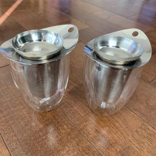 ボダム(bodum)の(中古)ボダム　ダブルウォール　茶こし付　6個セット(タンブラー)