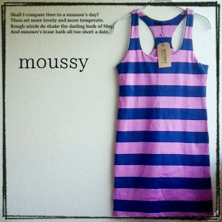 マウジー(moussy)の新品　moussy　ボーダータンクワンピ(ミニワンピース)