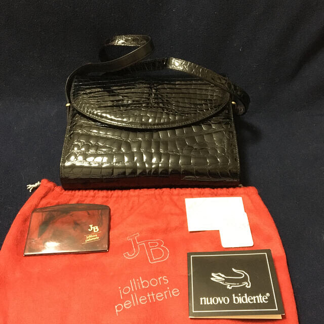 【美品】Jollibors nuovo bidente クロコ　ショルダーバッグ