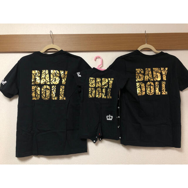 BABYDOLL(ベビードール)の値下げ✨BABYDOLL 親子お揃いTシャツ&ロンパース キッズ/ベビー/マタニティのベビー服(~85cm)(ロンパース)の商品写真