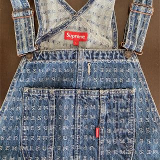 SUPREME Large シュプリーム ジャガードロゴデニムオーバーオール