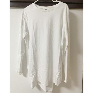 ユニクロ(UNIQLO)の【みら様専用】UNIQLO コットンロングシャツテールT 白(Tシャツ(長袖/七分))