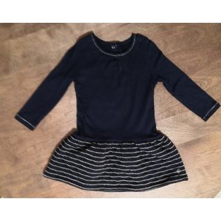 プチバトー(PETIT BATEAU)のプチバトー　ネイビーワンピース　24m 　86cm(ワンピース)