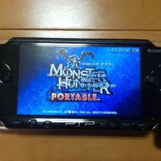 プレイステーションポータブル(PlayStation Portable)の（管01）corduroy様PSP-1000（黒、修理品）本体、バッテリーセット(携帯用ゲーム機本体)