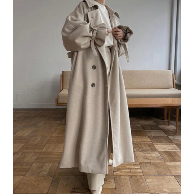 jersey melton trench long coat willfully