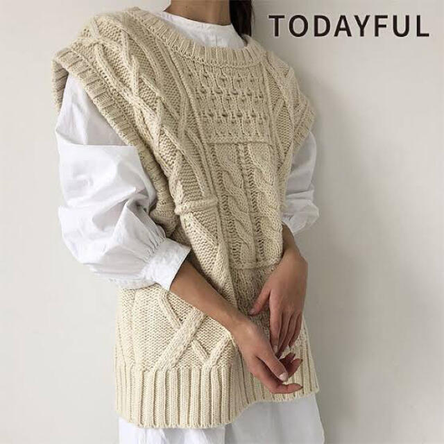todayful/life´s/トゥデイフル/ケーブルニットベスト todayful/life´s/トゥデイフル/ケーブルニットベスト