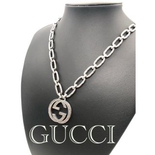 GUCCI グッチ ネックレス 燻 GG ロゴ-