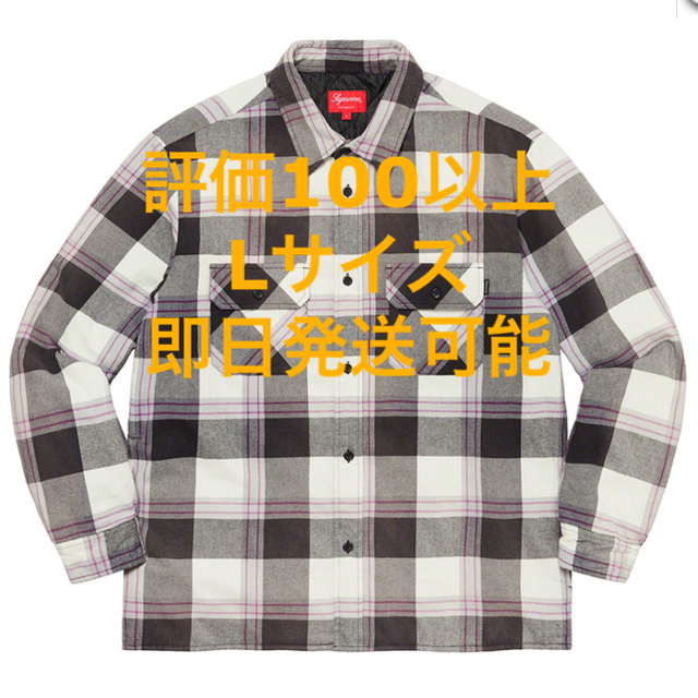 Supreme Quilted Flannel Shirt White M