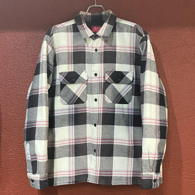 Supreme Quilted Flannel Shirt White Lサイズ 1
