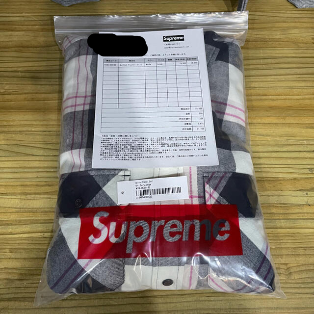 Supreme Quilted Flannel Shirt White Lサイズ 2