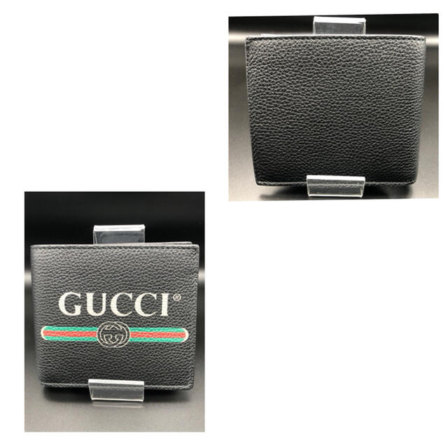 Gucci(グッチ)の新品未使用　GUCCI ロゴ　プリント　折り財布　ブラック　シェリーライン メンズのファッション小物(折り財布)の商品写真