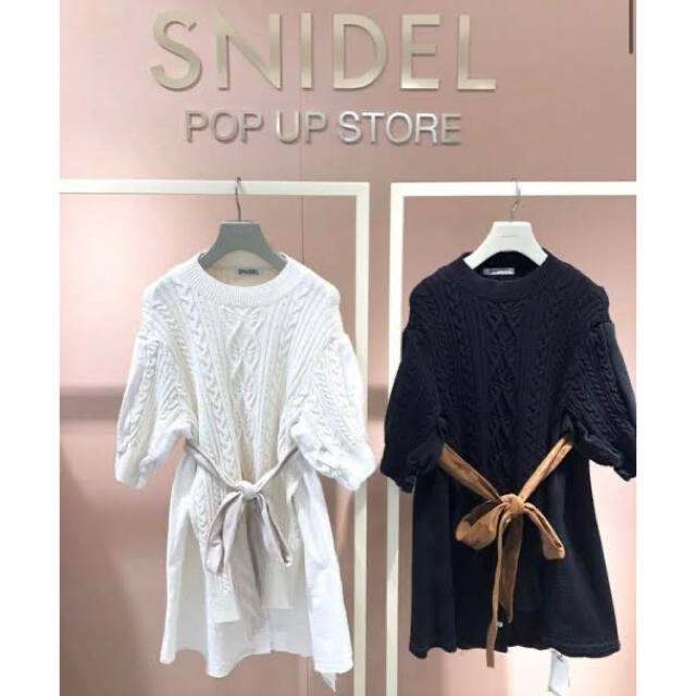 SNIDEL(スナイデル)の値下❗️SNIDEL ニット×デニムワンピース レディースのワンピース(ひざ丈ワンピース)の商品写真