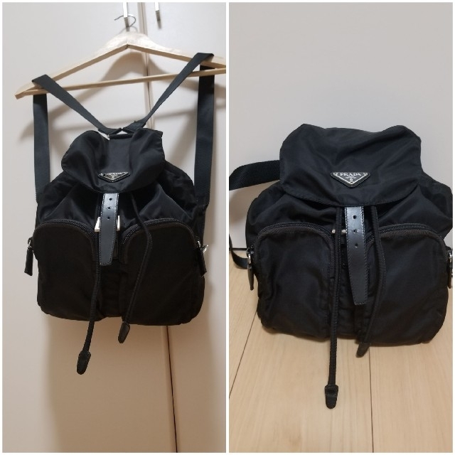 美品☆PRADA リュック ナイロン レザー 黒-