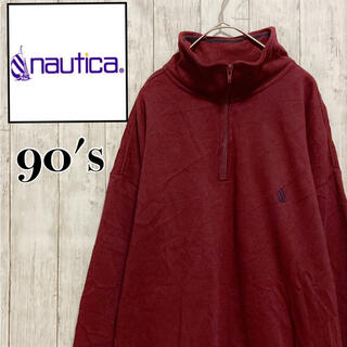 ノーティカ(NAUTICA)の〔90's〕nautica ノーティカ 刺繍ロゴハーフジップスウェット(スウェット)