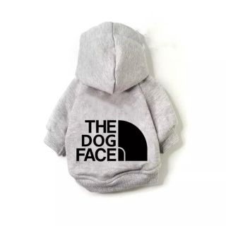 THE DOG FACE フード付きパーカー　XLサイズ  グレー(ペット服/アクセサリー)