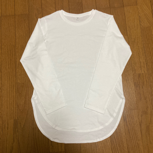 UNIQLO(ユニクロ)のあめちゃん様専用　UNIQLO コットンロングシャツテールT XS レディースのトップス(Tシャツ(長袖/七分))の商品写真