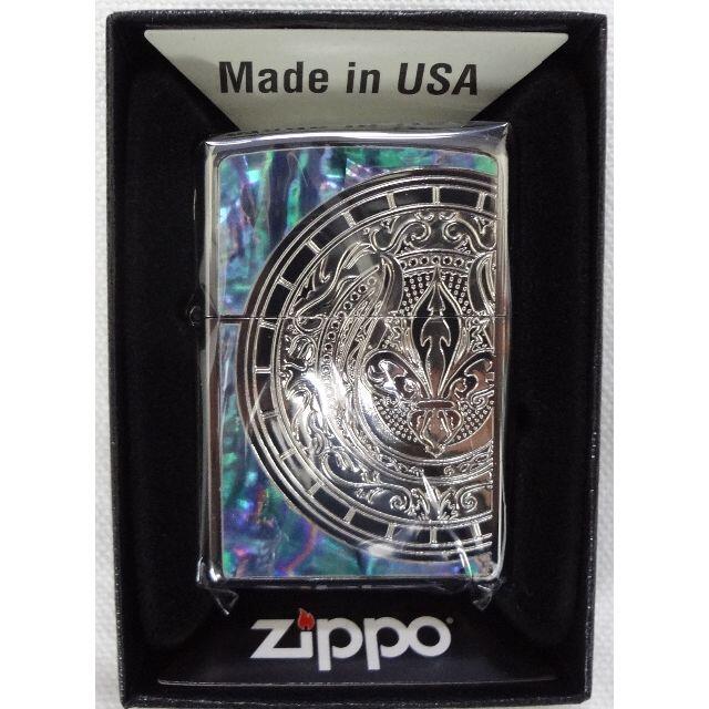 ZIPPO(ジッポー)の新品　ZIPPO　シェルシリーズユリ　2BKSHELL-ACY　定価10450円 メンズのファッション小物(タバコグッズ)の商品写真