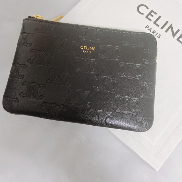 上品なスタイル celine セリーヌ カードケース ミニ財布 トリオンフ