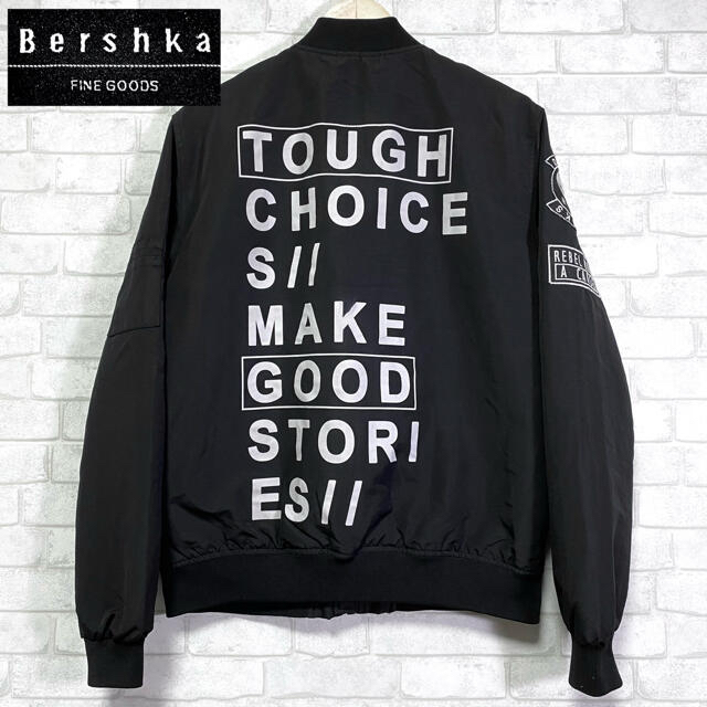 Bershka(ベルシュカ)のBershka ベルシュカ フライトジャケット MA-1 ビッグプリント メンズのジャケット/アウター(フライトジャケット)の商品写真