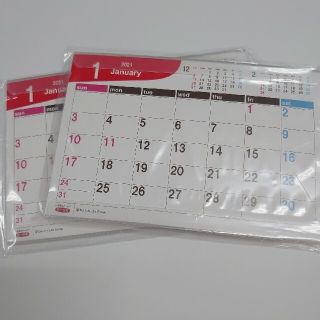 2021 年 卓上カレンダー シンプル 2冊セット(カレンダー/スケジュール)