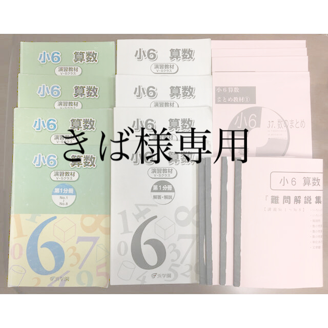 算数小6 浜学園 演習教材 解答・解説集 難問解説集 まとめ教材 フルセット