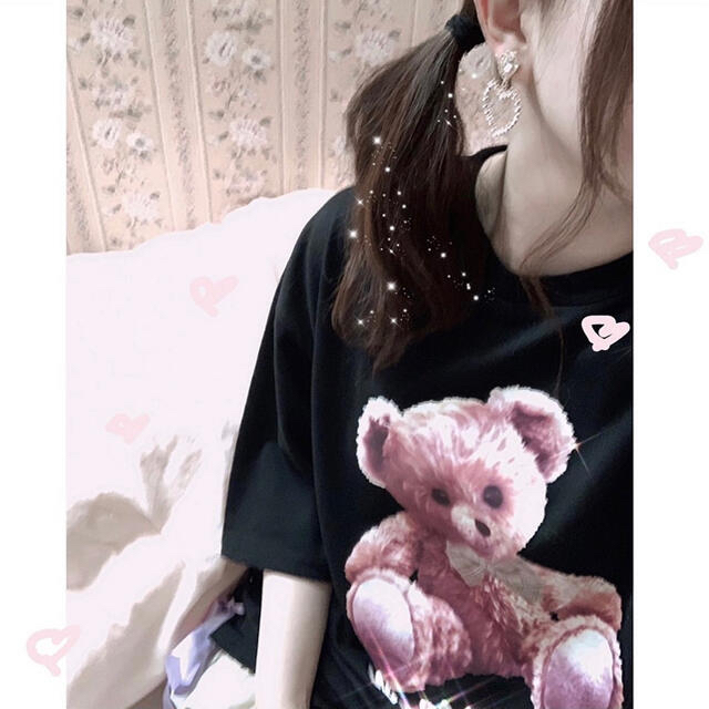 Avail(アベイル)の♡くまTシャツワンピ♡ レディースのトップス(Tシャツ(半袖/袖なし))の商品写真