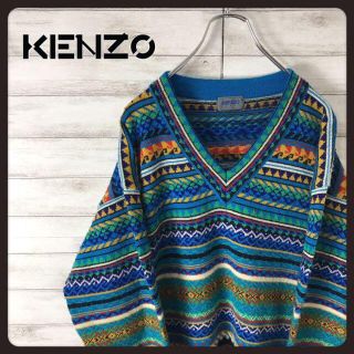 ケンゾー(KENZO)の【総柄デザイン】 ケンゾー☆90s 総柄ニット　マルチカラー(ニット/セーター)