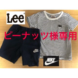 リー(Lee)のLEE リーボーダー半袖Tシャツ110cmNIKEナイキ半ズボン98〜104cm(Tシャツ/カットソー)