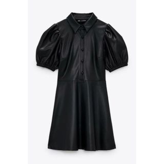 ザラ(ZARA)のZARA ザラ レザーテイストミニドレス M(ミニワンピース)