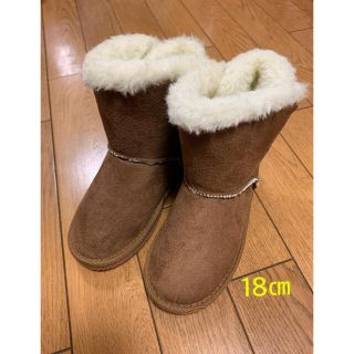 女の子　新品　リボン　ボアブーツ　18センチ(ブーツ)