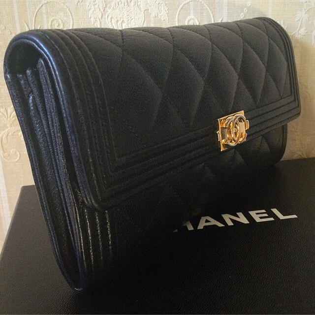 CHANEL(シャネル)のCHANEL ボーイシャネル フラップ ロングウォレット　黒 レディースのファッション小物(財布)の商品写真