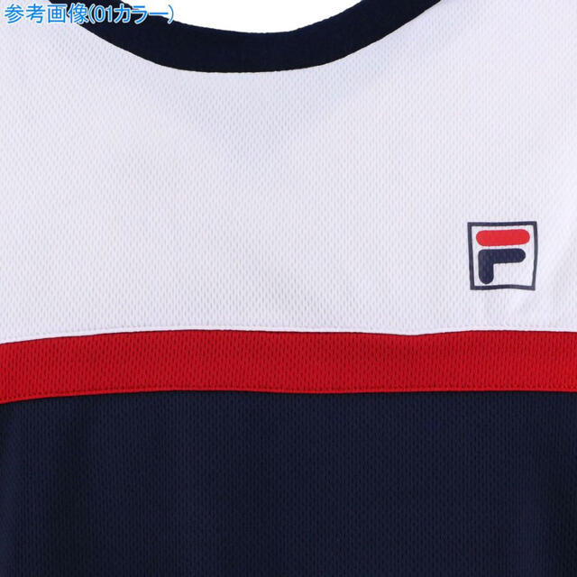 FILA(フィラ)のFILA フィラ テニスウェア 半袖ゲームTシャツ白紺 メンズM 新品 スポーツ/アウトドアのテニス(ウェア)の商品写真