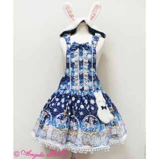 Angelic Pretty☆snow dome柄サロペット ネイビーワンピース