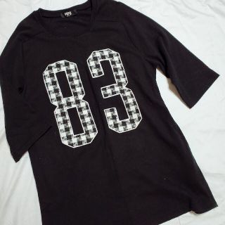 Used ロングTシャツ トレーナー 83 古着 モノクロ(Tシャツ(長袖/七分))