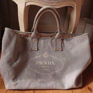 プラダ(PRADA)のPRADA CANAPA  トートバッグ グレー(トートバッグ)